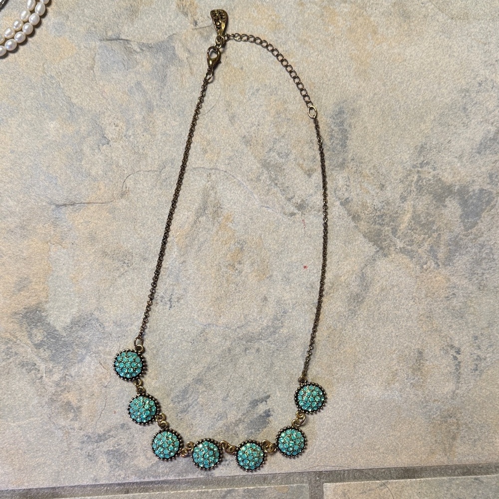 Yochi Turquoise and Gold Necklace